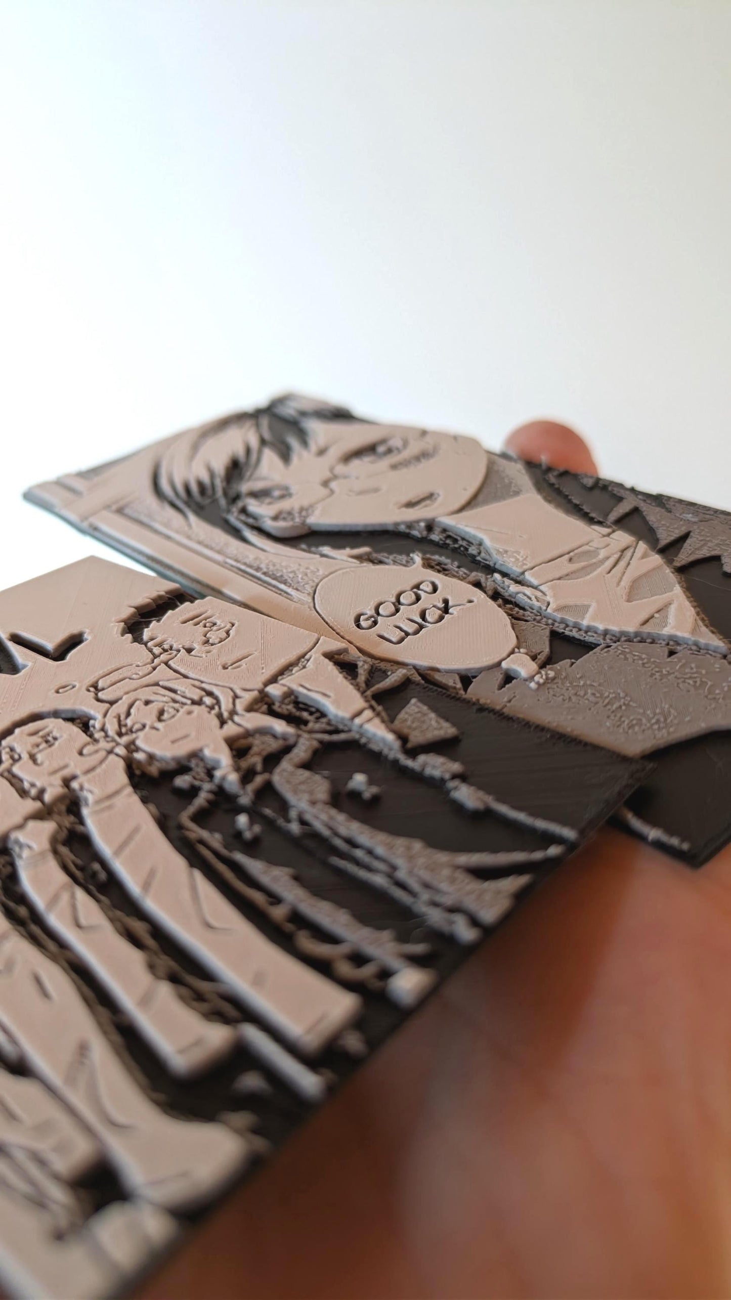Set di magneti Haikyuu – "Bawl / Good Luck" Doppio pannello 12 x 13 cm Decorazione manga stampata in 3D