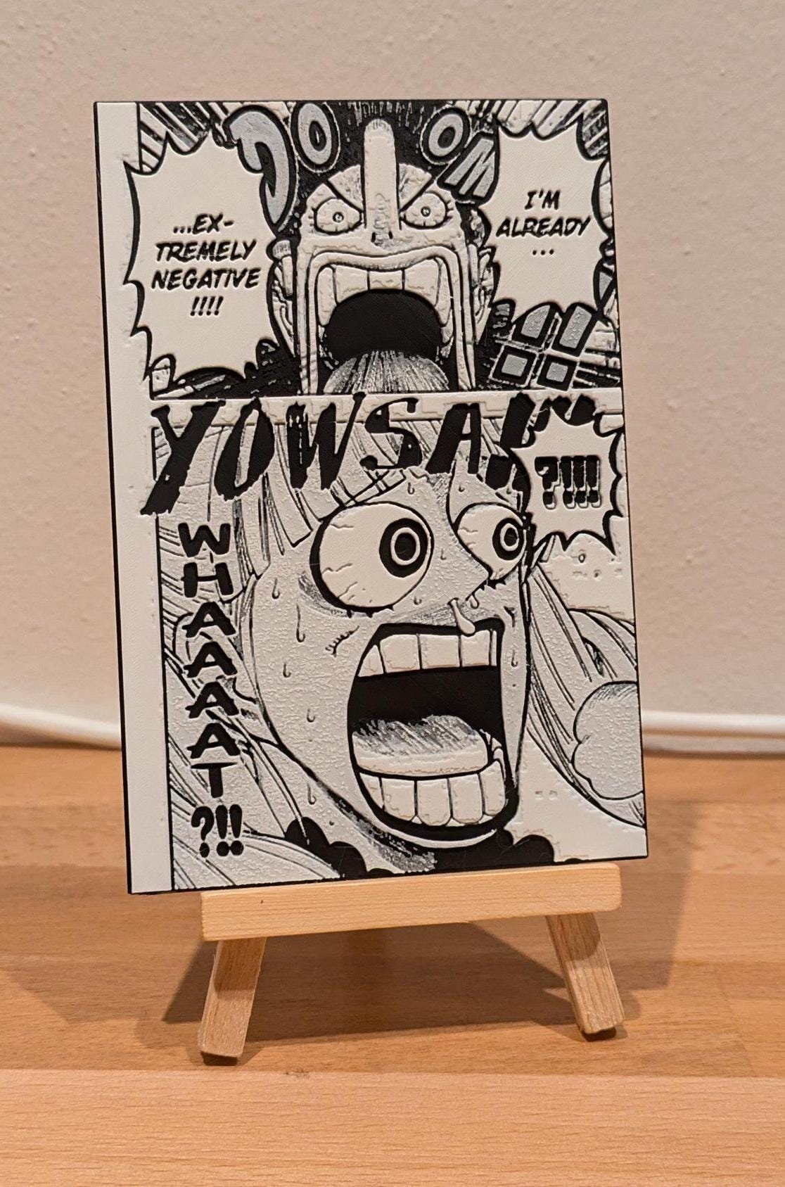 Magnete One Piece - Usopp & Perona "Extremely Negative" Pannello 3D 9 x 13 cm Decorazione fatta a mano