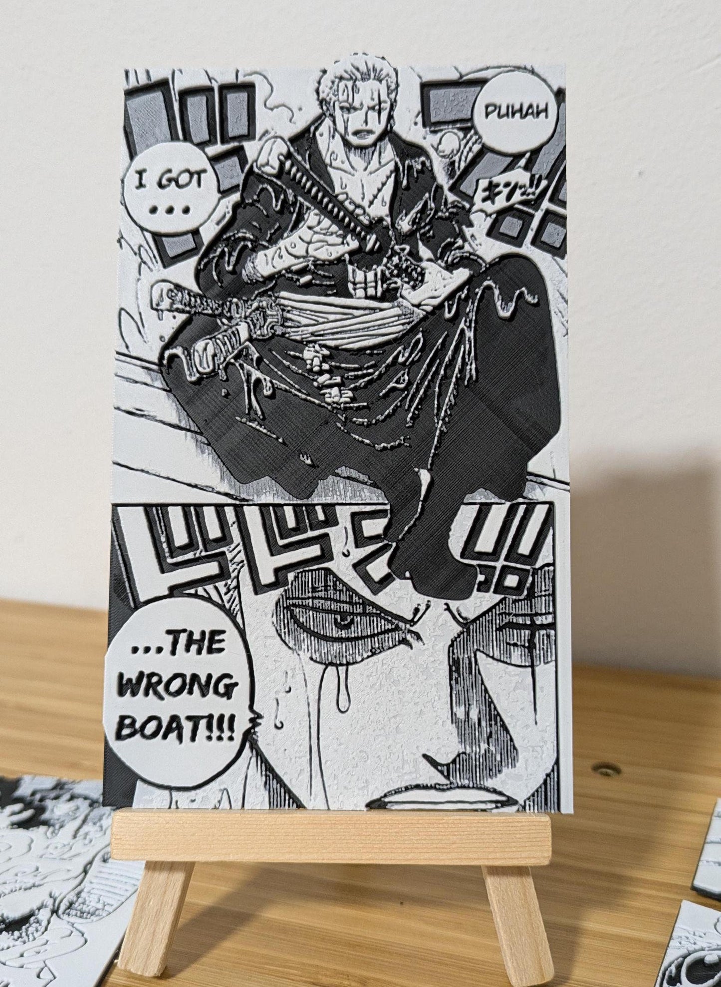 Magnete One Piece – Zoro “Barca Sbagliata” Pannello Divertente 9x14,5 cm Decorazione Manga 3D Fatta a Mano