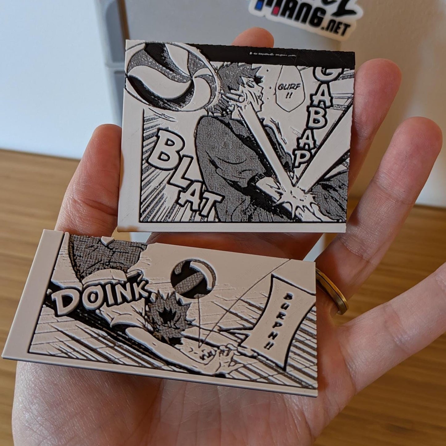 Set di magneti Haikyuu – Hinata Volleyball “BLAT/DOINK” Doppio pannello 9 x 12 cm Decorazione manga stampata in 3D