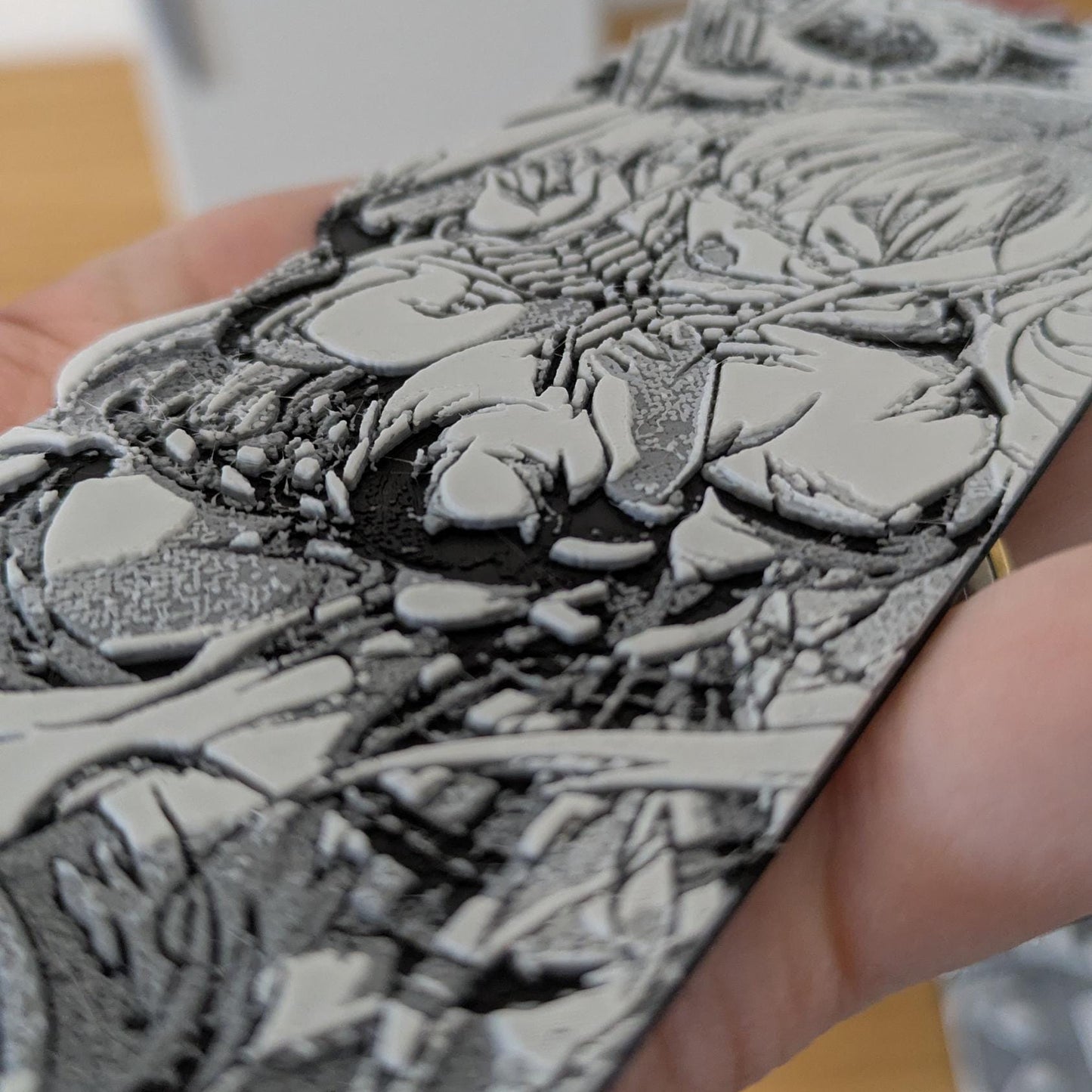 High-quality 3D printed Erina Nakiri magnet from Food Wars showing texture and detail of tasting panel design, 14x5.5cm (5.5x2.2in)