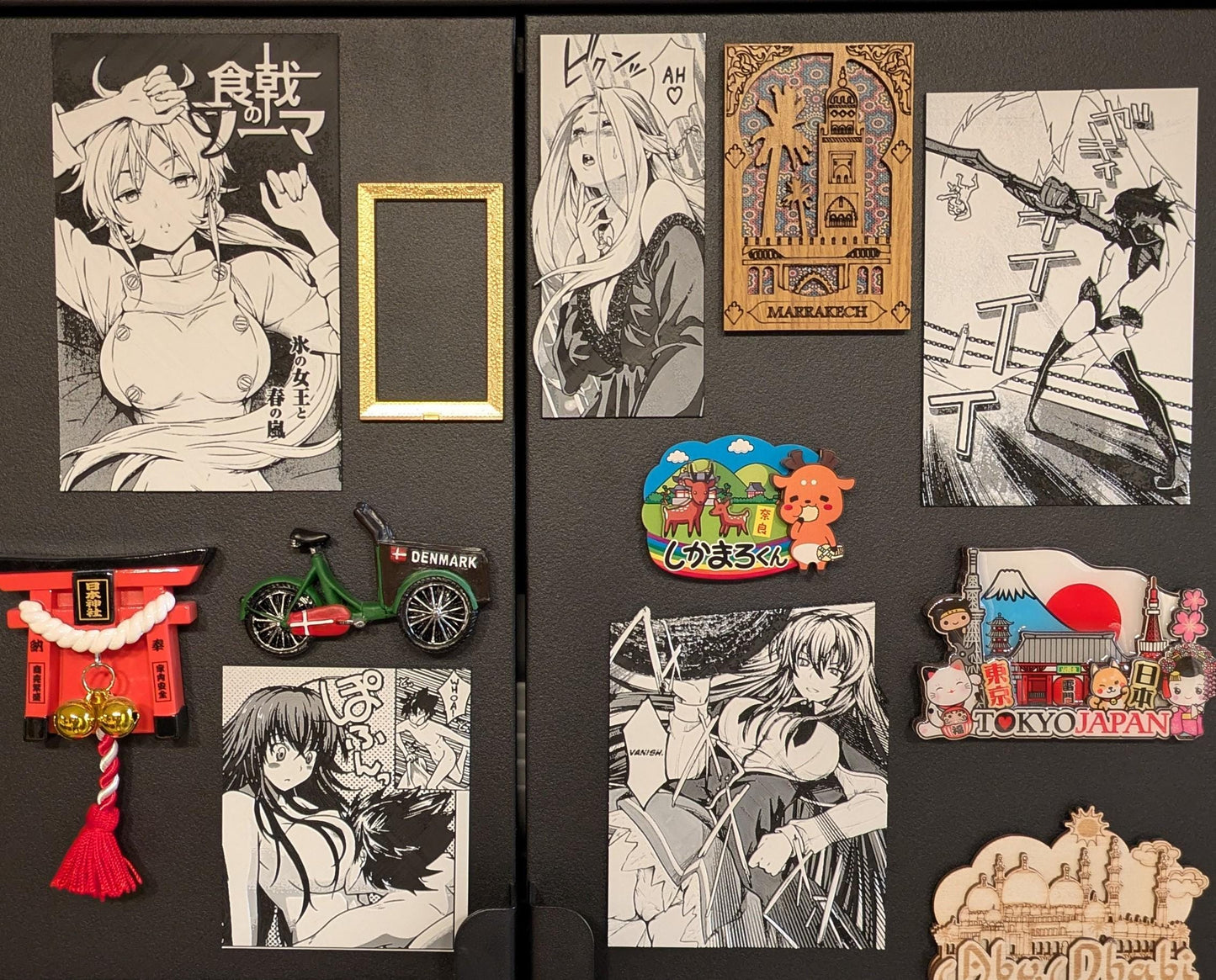 High-quality PLA 3D printed Food Wars judge reaction magnet showing texture and detail of manga panel design