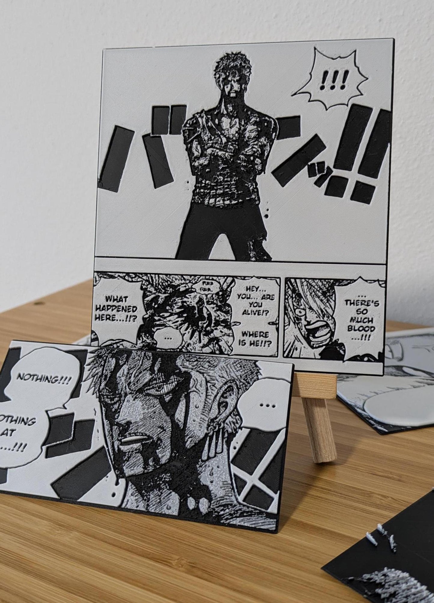 Magnete One Piece - Zoro "Nothing Happened" Doppio pannello 3D 9 x 13 cm Decorazione fatta a mano