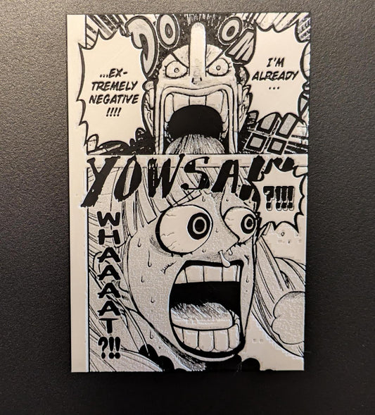 Magnete One Piece - Usopp & Perona "Extremely Negative" Pannello 3D 9 x 13 cm Decorazione fatta a mano