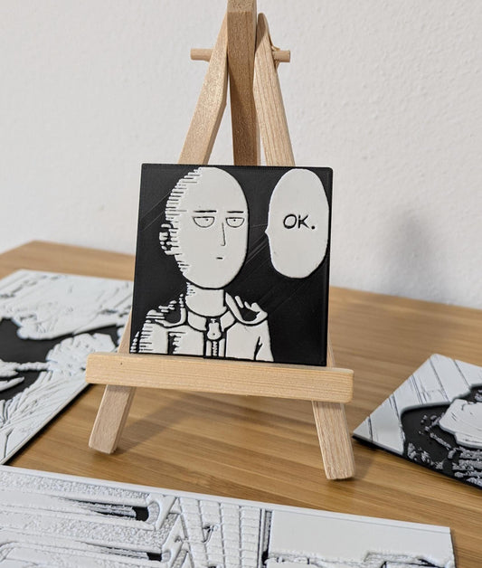 One Punch Man Magnet - Saitama "OK" Pannello 6 x 6 cm Decorazione fatta a mano
