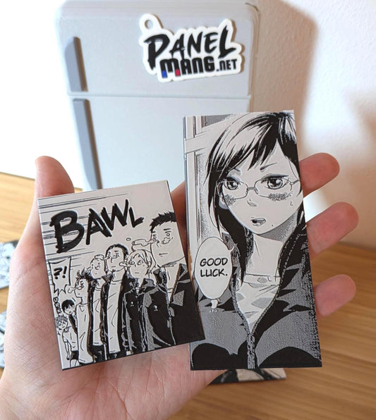 Set di magneti Haikyuu – "Bawl / Good Luck" Doppio pannello 12 x 13 cm Decorazione manga stampata in 3D