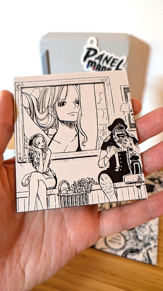 Magnete One Piece – Pannello Thriller Bark di Nami e Absalom, 9 x 10 cm, decorazione manga stampata in 3D