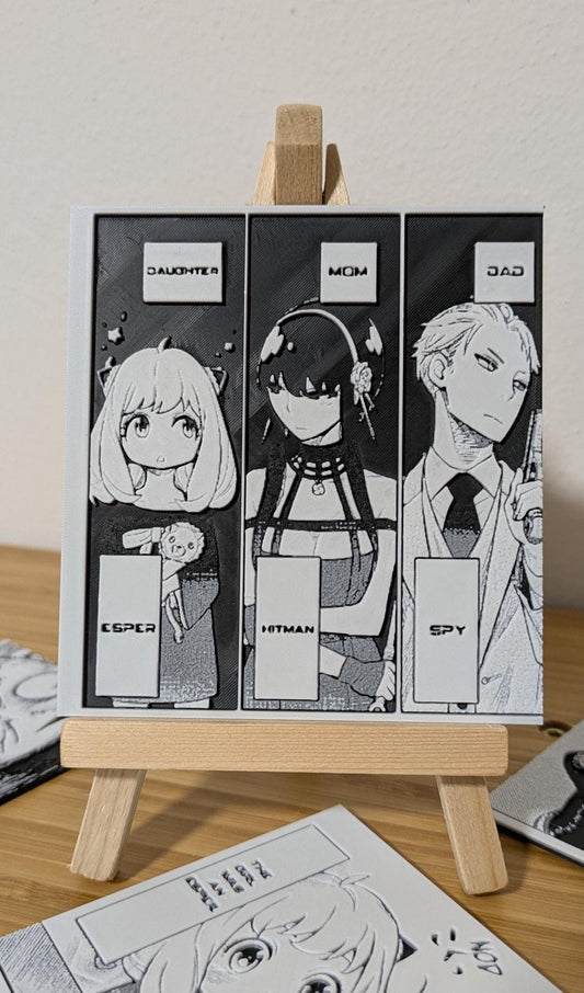 Magnete Spy x Family – Pannello Manga Forger Family 9 x 10 cm Decorazione 3D fatta a mano