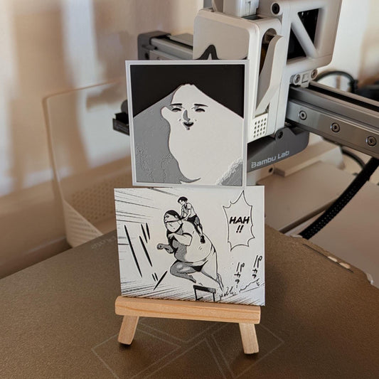 Set di magneti "Prison School" - Doppio pannello "Hurdle Jump & Meme Face" 8 x 13 cm, stampa 3D, decorazione manga