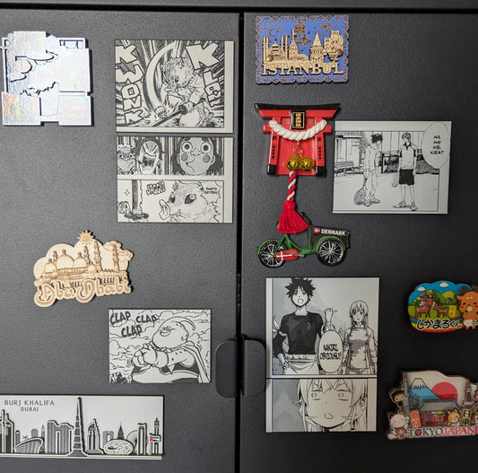Close-up view of handmade Demon Slayer Inosuke Hashibira magnet highlighting high-definition textures and intricate manga artwork details