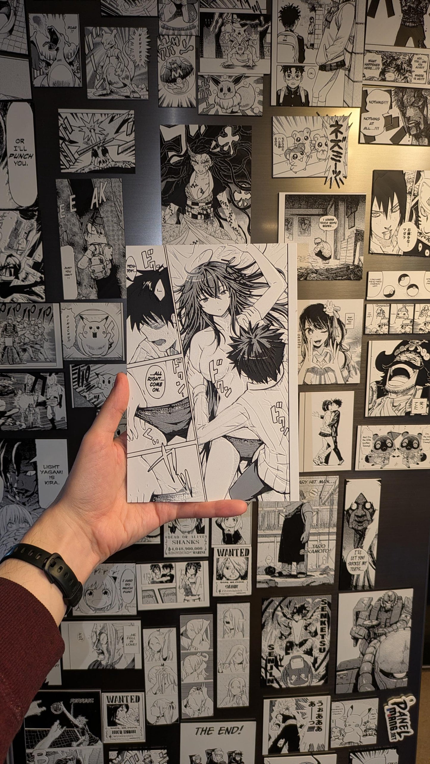 Pannello manga 3D di High School DxD - Scena iconica di Akeno / 15 x 22 cm / Arte murale anime fatta a mano con cavalletto in legno incluso / Decorazione manga Ecchi