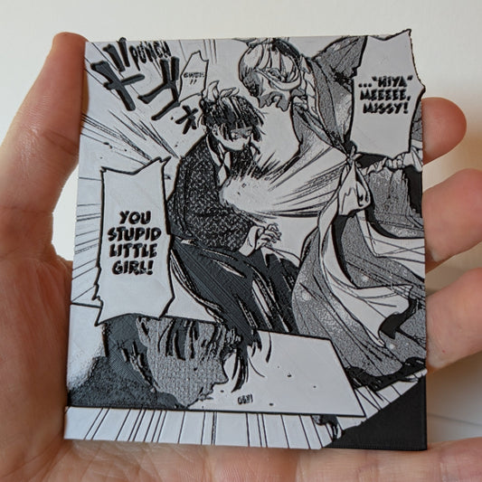 Apothecary Diaries Maomao punched magnet alternative angle showing 3D printing precision and comedic expression