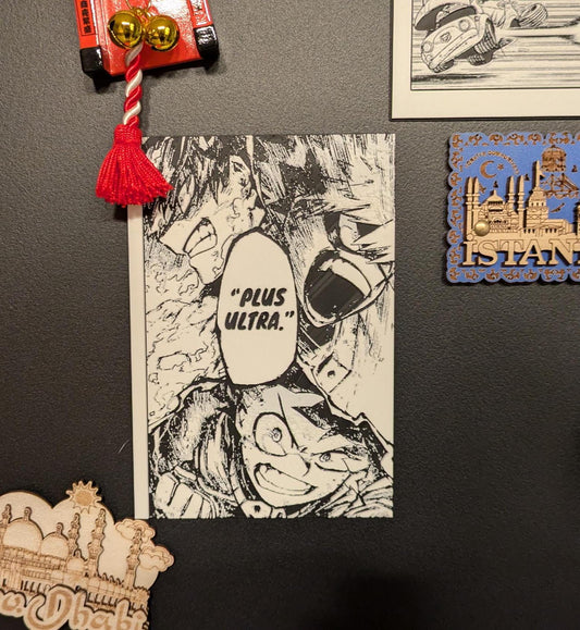Plus Ultra Magnet 10 x 15 cm – Deku Bakugo Todoroki / My Hero Academia Pannello Manga 3D / Otaku Regalo Fatto a Mano