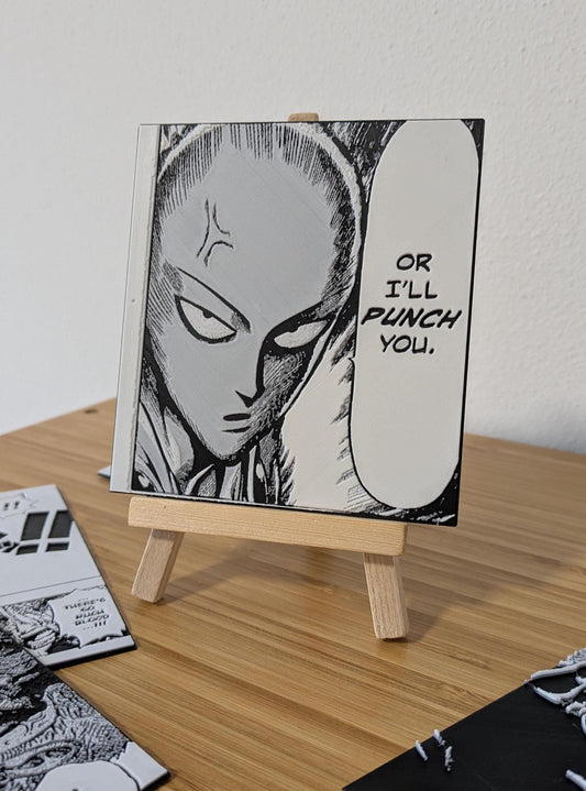 Saitama calamita One punch Man - 8 x 9 cm Regalo nerd per Frigo Otaku