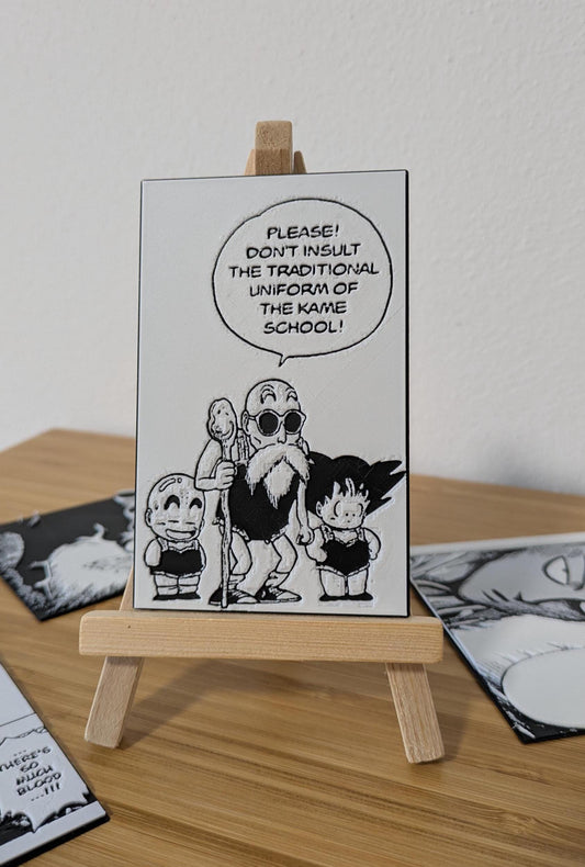 Magnete Dragon Ball - Maestro Roshi, Goku e Krillin Kame School Panel 6 x 10 cm Decorazione 3D fatta a mano
