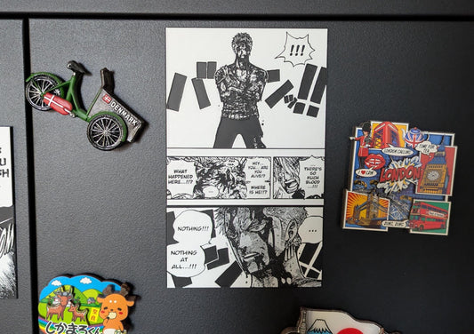 Magnete One Piece - Zoro "Nothing Happened" Doppio pannello 3D 9 x 13 cm Decorazione fatta a mano