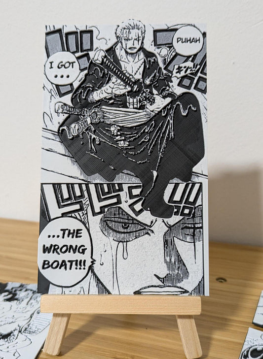 Magnete One Piece – Zoro “Barca Sbagliata” Pannello Divertente 9x14,5 cm Decorazione Manga 3D Fatta a Mano