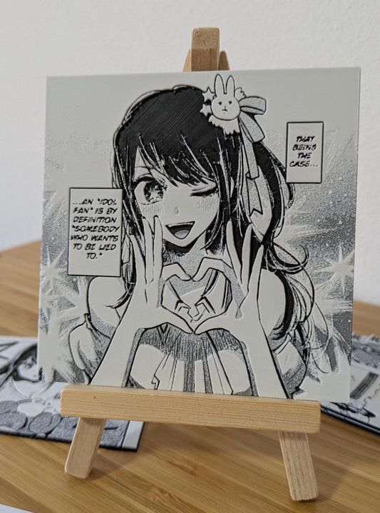 Magnete Oshi no Ko – Pannello Idolo Ai Hoshino 10 x 10 cm Decorazione Manga 3D fatta a mano