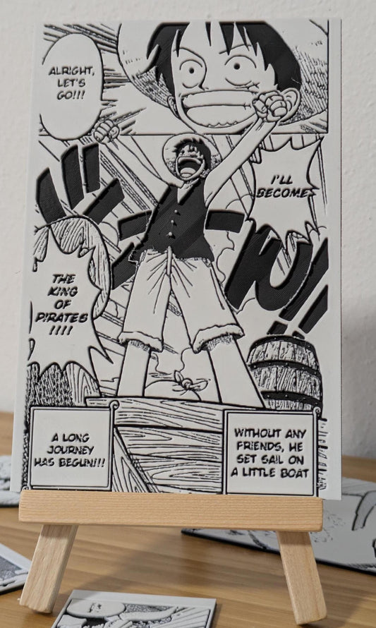 Magnete One Piece – Luffy “Re dei Pirati” Manga Panel 9x13,5 cm Decorazione 3D fatta a mano