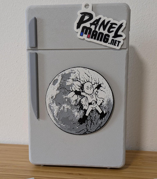 One Punch Man Magnete rotondo 9 cm con scena di impatto della luna di Saitama / Regalo stampato in 3D per amanti degli otaku e degli anime