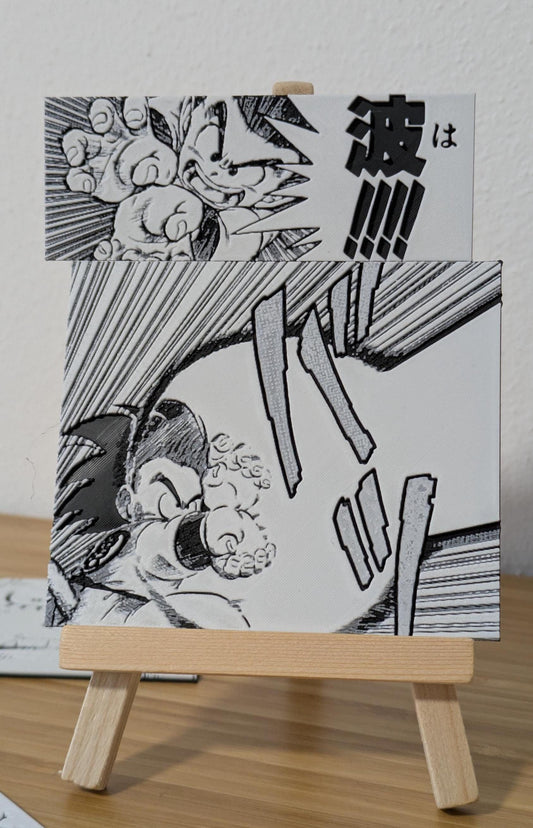 Magnete Dragon Ball – Pannello Kamehameha del giovane Goku 8 x 13 cm Decorazione 3D fatta a mano