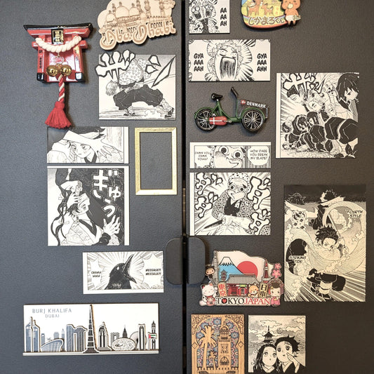 Demon Slayer magnet displayed on refrigerator - perfect anime decor