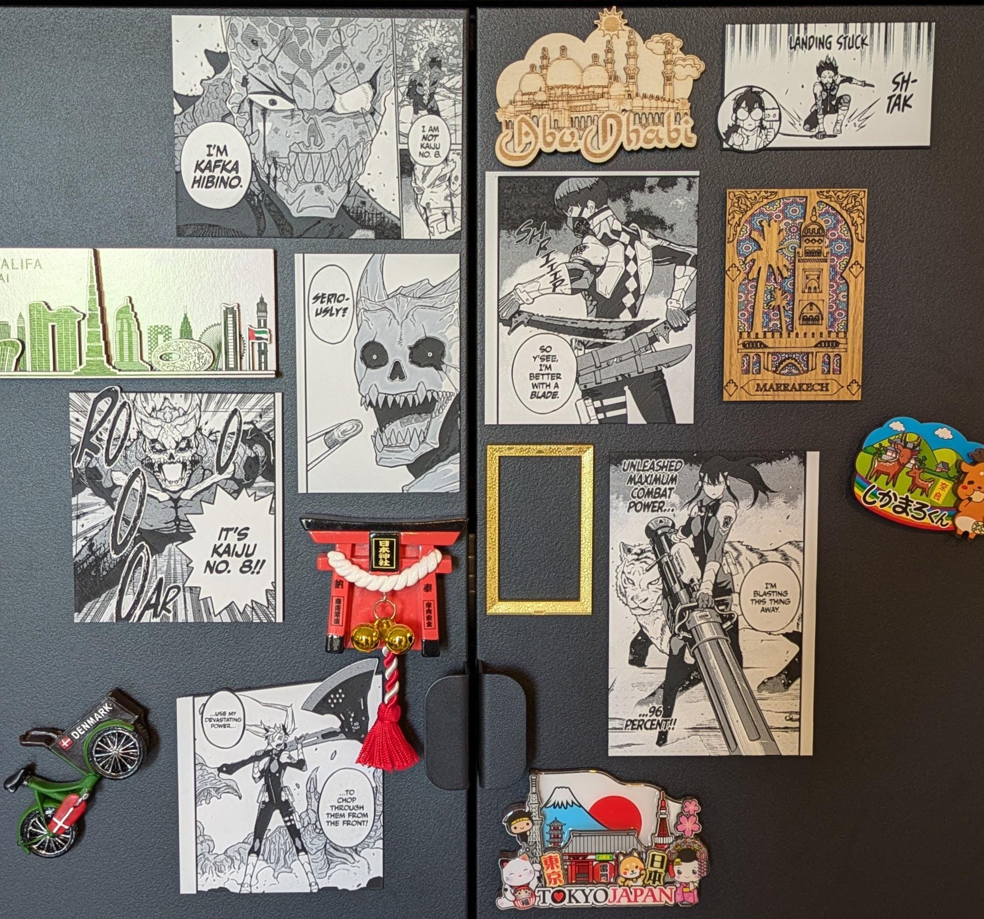 Reno Ichikawa Kaiju No.8 magnet on refrigerator - anime decor