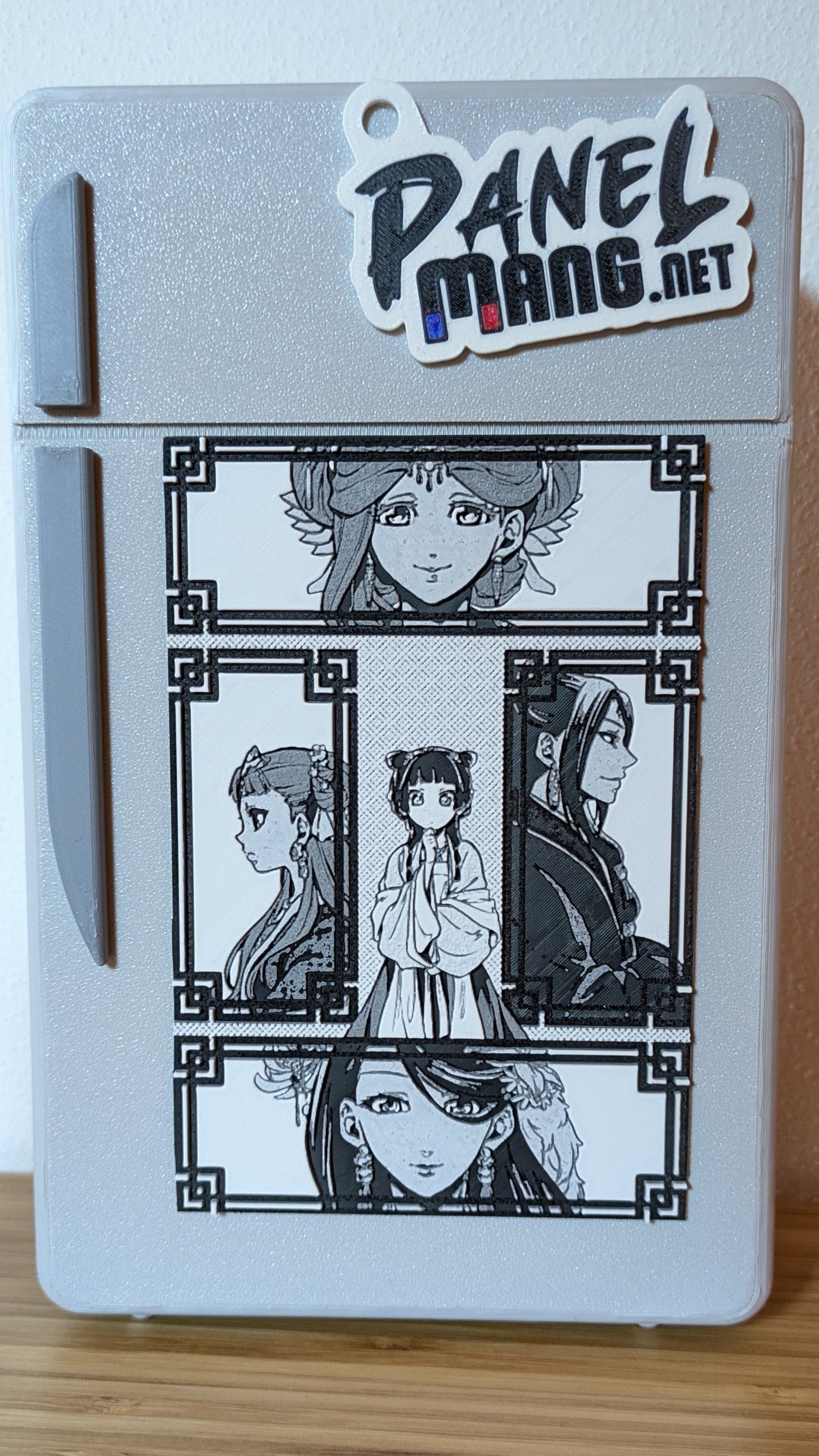 Apothecary Diaries 5 character magnet panel attached to refrigerator door showing practical use as kitchen decoration
