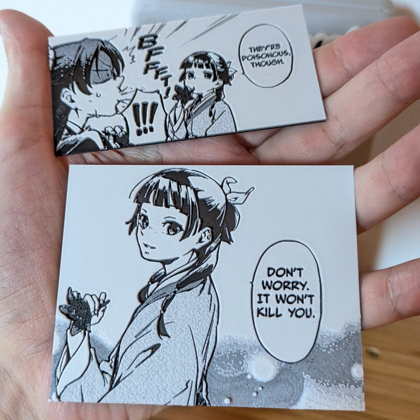 Apothecary Diaries Maomao Jinshi double panel magnet 3D printed handmade 9x12cm front view