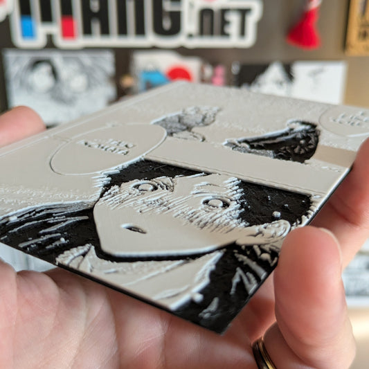 Close-up view of Blue Box magnet showing detailed Taiki and Chinatsu romantic confession scene