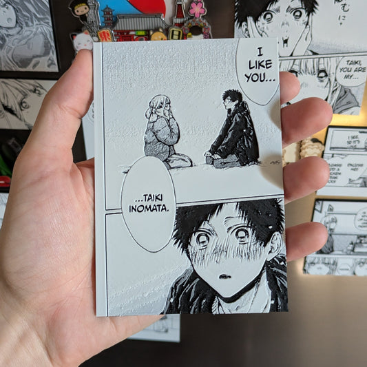 Blue Box manga magnet featuring Taiki and Chinatsu confession scene, 9x13cm 3D printed decoration