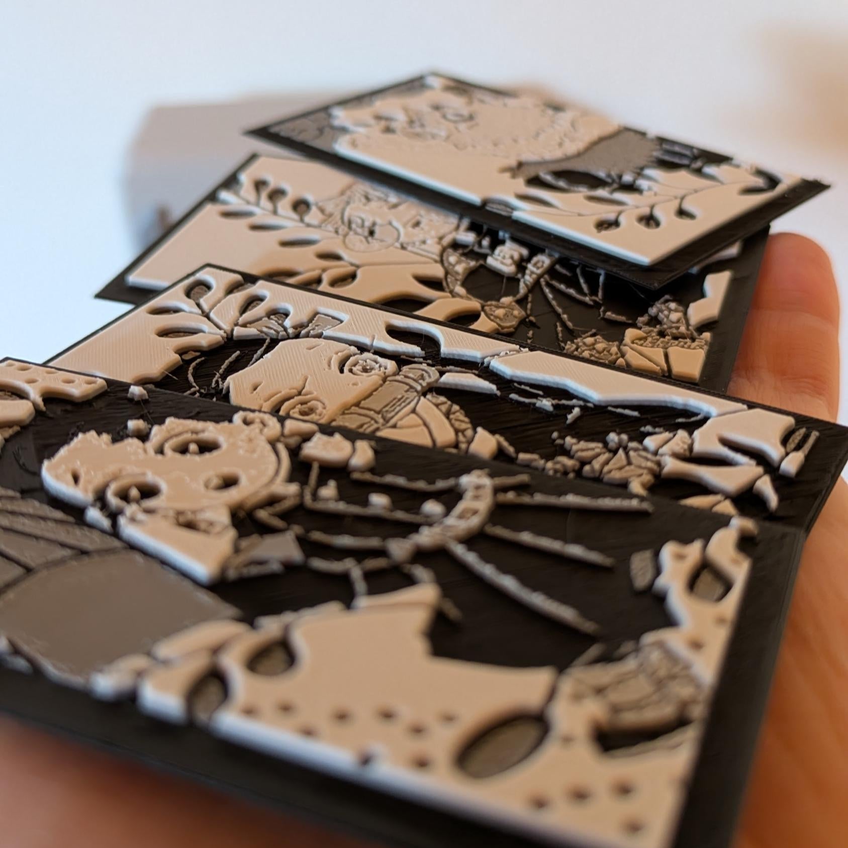Close-up of Demon Slayer magnet set highlighting botanical details and high-definition 3D printing quality