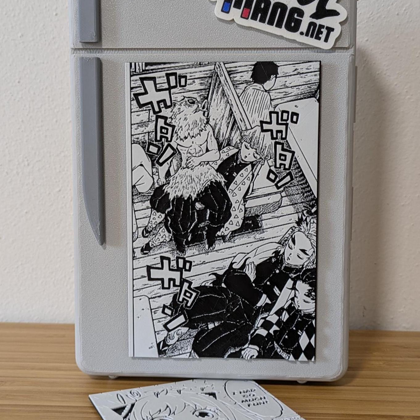 Side view of 3D printed Demon Slayer group magnet highlighting dimensional quality and craftsmanship