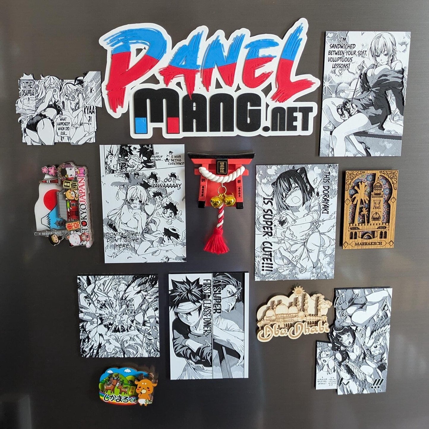 Square format view of Food Wars exquisite spicy fragrance panel magnet, perfect anime room decoration 9x13 cm