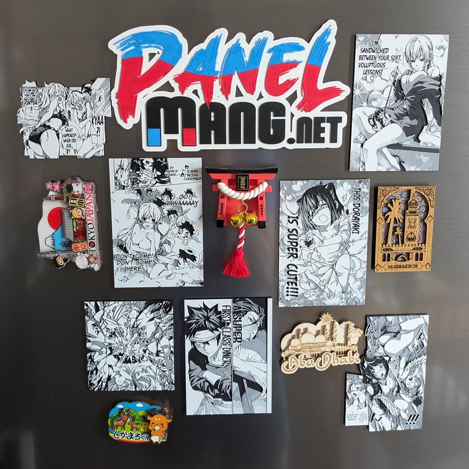 Square format view of Food Wars exquisite spicy fragrance panel magnet, perfect anime room decoration 9x13 cm