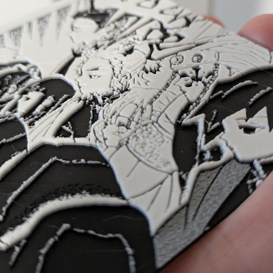 Close-up detail of Demon Slayer Hashira Pillars magnet showcasing handmade craftsmanship and vibrant character designs