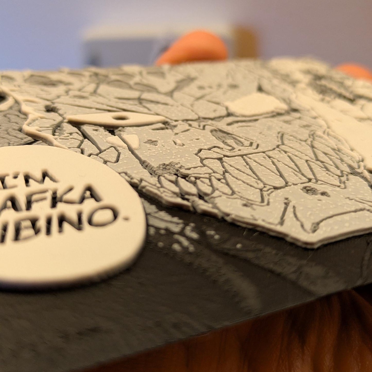 Side view showing 3D depth and texture of Kafka Hibino transformation panel magnet