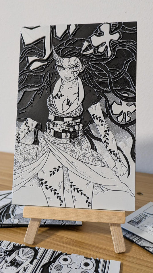 Nezuko Kamado demon form magnet 9x14cm showing iconic Demon Slayer scene with full demonic power unleashed
