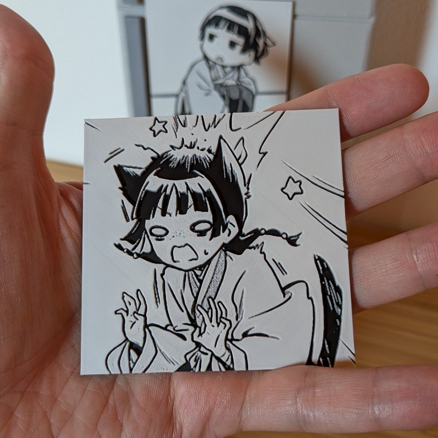 Apothecary Diaries Magnets - Maomao Chibi Trio 3x (7 x 7 cm) 3D Printed Manga