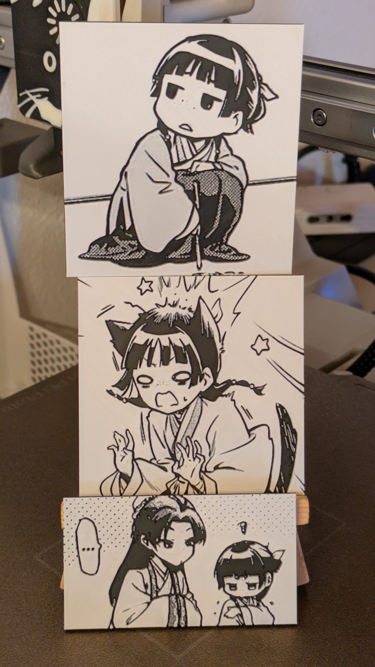 Apothecary Diaries Magnets - Maomao Chibi Trio 3x (7 x 7 cm) 3D Printed Manga