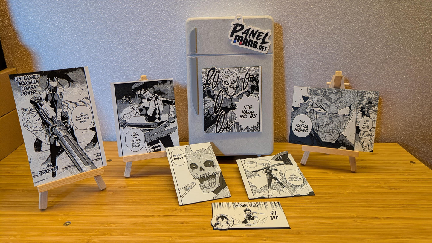 Side view of Kaiju No. 8 magnet showing 3D texture and thickness