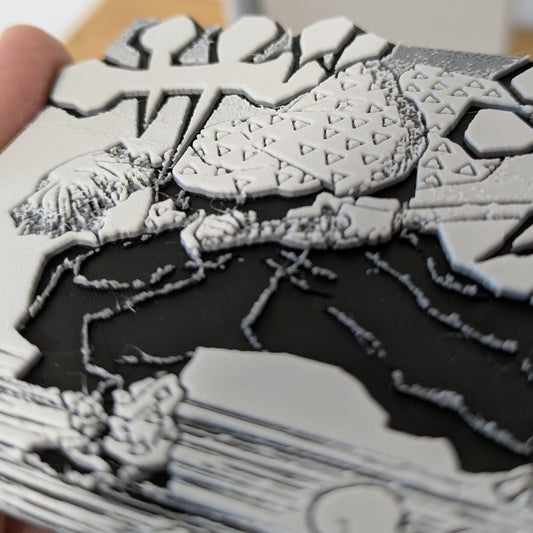 Close-up detail of Zenitsu Agatsuma Demon Slayer magnet showing handmade craftsmanship and vibrant colors