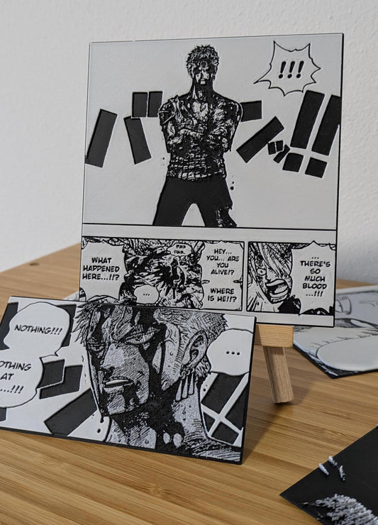 Magnete One Piece - Zoro "Nothing Happened" Doppio pannello 3D 9 x 13 cm Decorazione fatta a mano