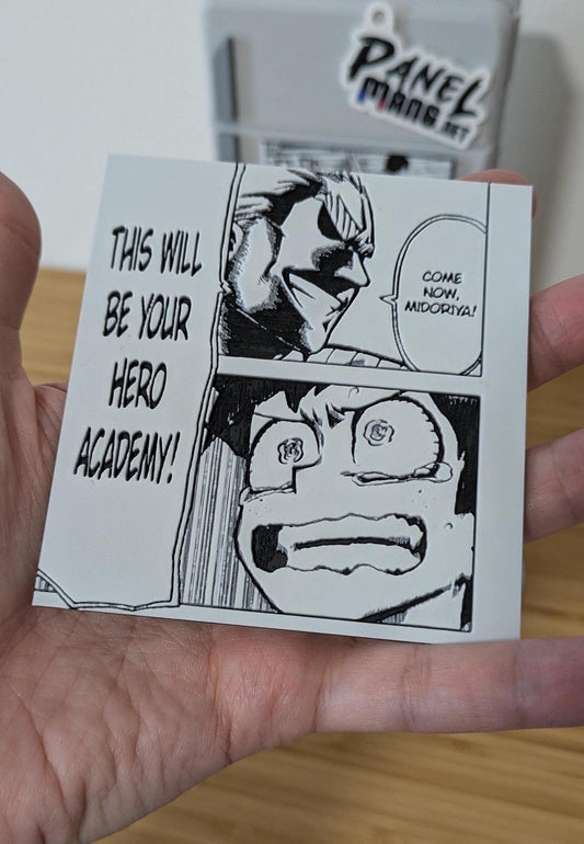 My Hero Academia Magnete 9 x 10 cm / Pannello All Might e Deku in 3D / Decorazione per frigorifero con citazione manga