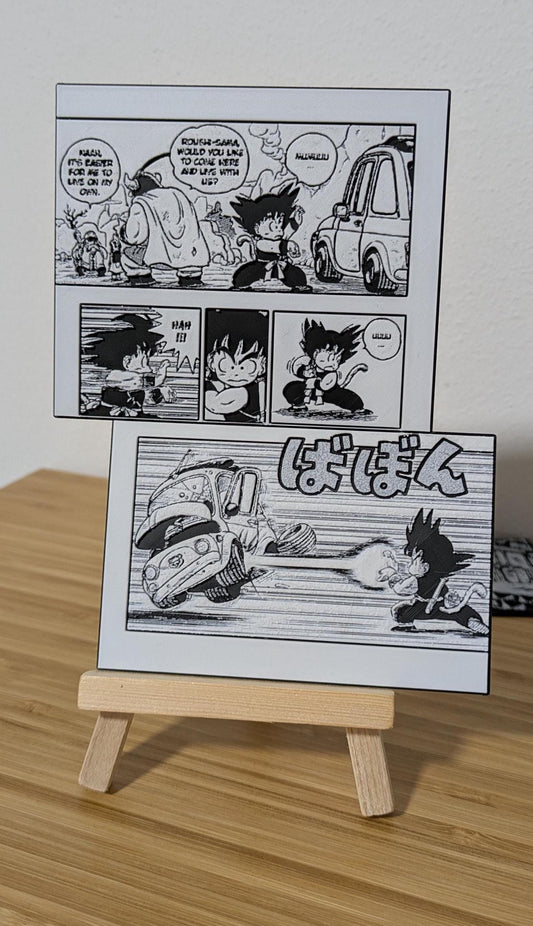 Magnete Dragon Ball - Giovane Goku Kamehameha Doppio Pannello 10 x 15 cm Decorazione Fatta a Mano