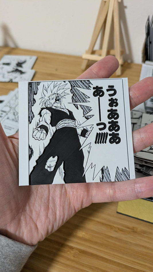 Magnete Dragon Ball – Pannello Trasformazione Gohan Rage 9 x 8 cm Decorazione 3D fatta a mano