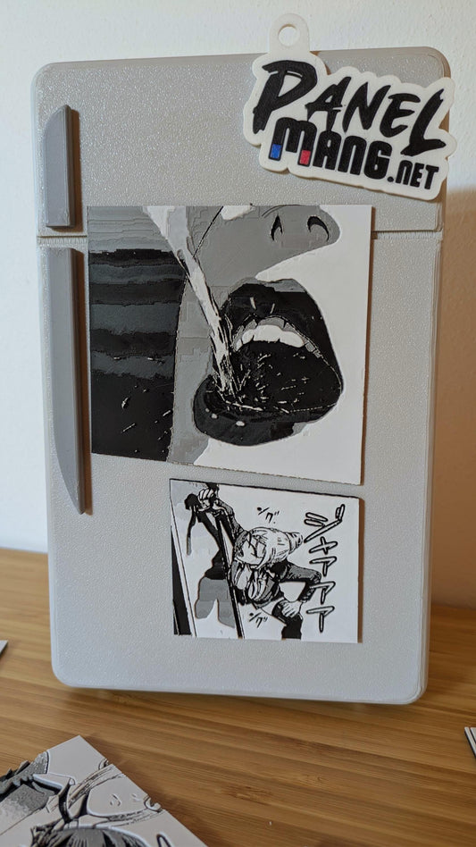 Set di magneti "Prison School" - Scena del versamento e urlo, pannello doppio 9 x 14 cm, decorazione manga stampata in 3D