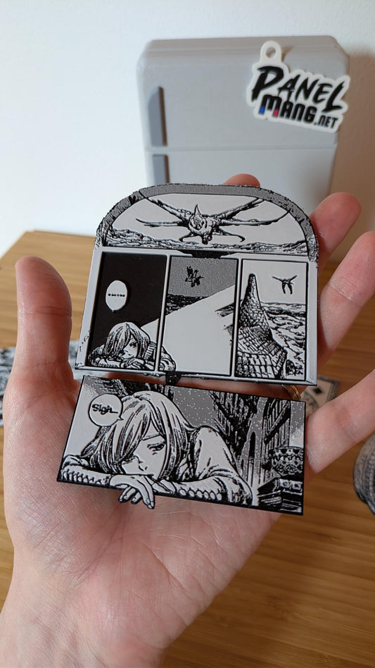 Set di magneti Witch Hat Atelier – Pannello per finestra "Sigh" in due pezzi 9 x 14 cm, decorazione manga stampata in 3D