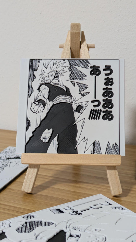 Magnete Dragon Ball – Pannello Trasformazione Gohan Rage 9 x 8 cm Decorazione 3D fatta a mano