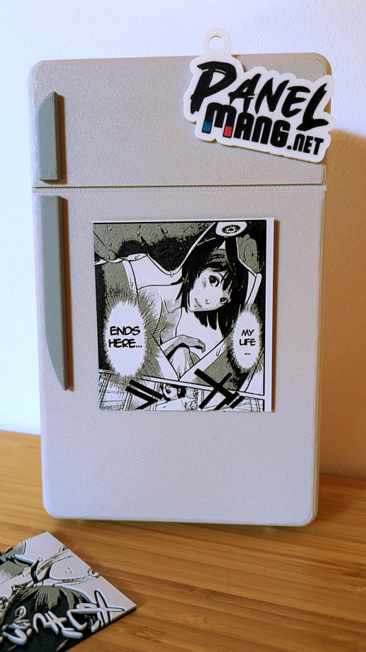 Magnete della scuola carceraria – Pannello "La mia vita finisce qui" 8 x 9 cm, decorazione manga stampata in 3D